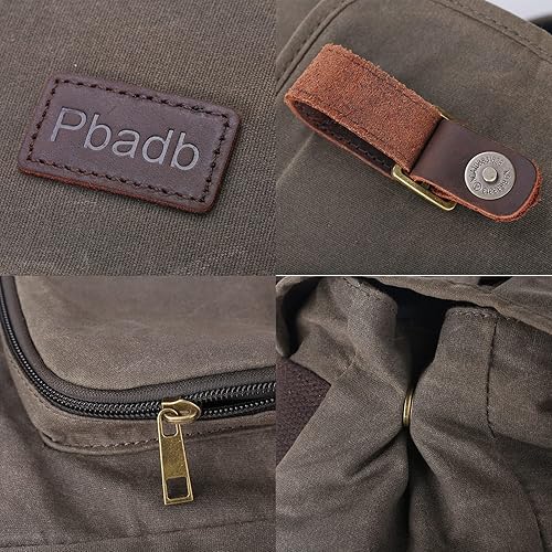 Miniatura 4 de Mochila casual para laptop de lona para hombre, Verde oliva