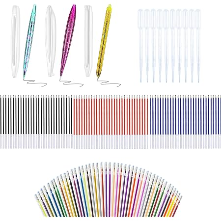 YMJD Kit 52pcs Moules Silicone Signets Et Stylos - 4 Moules Signets, 3 Moules Stylos, Recharges Et Glands Colorés
