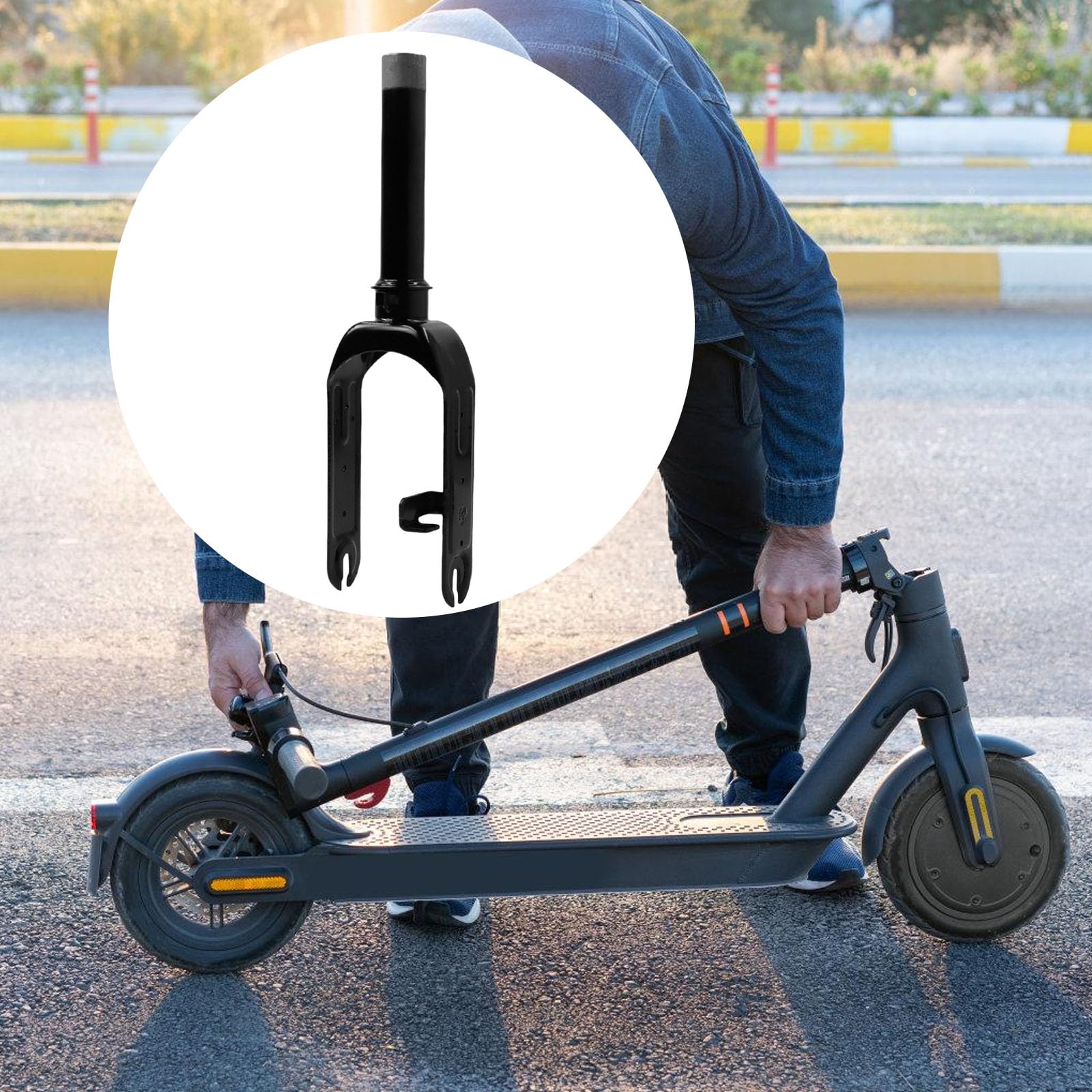 Elektroroller Vordergabel, Kickscooter Radhalterung, Ersatz Vorderradgabel, Elektroroller Zubehör für 30 Skateboard Ersatzteile