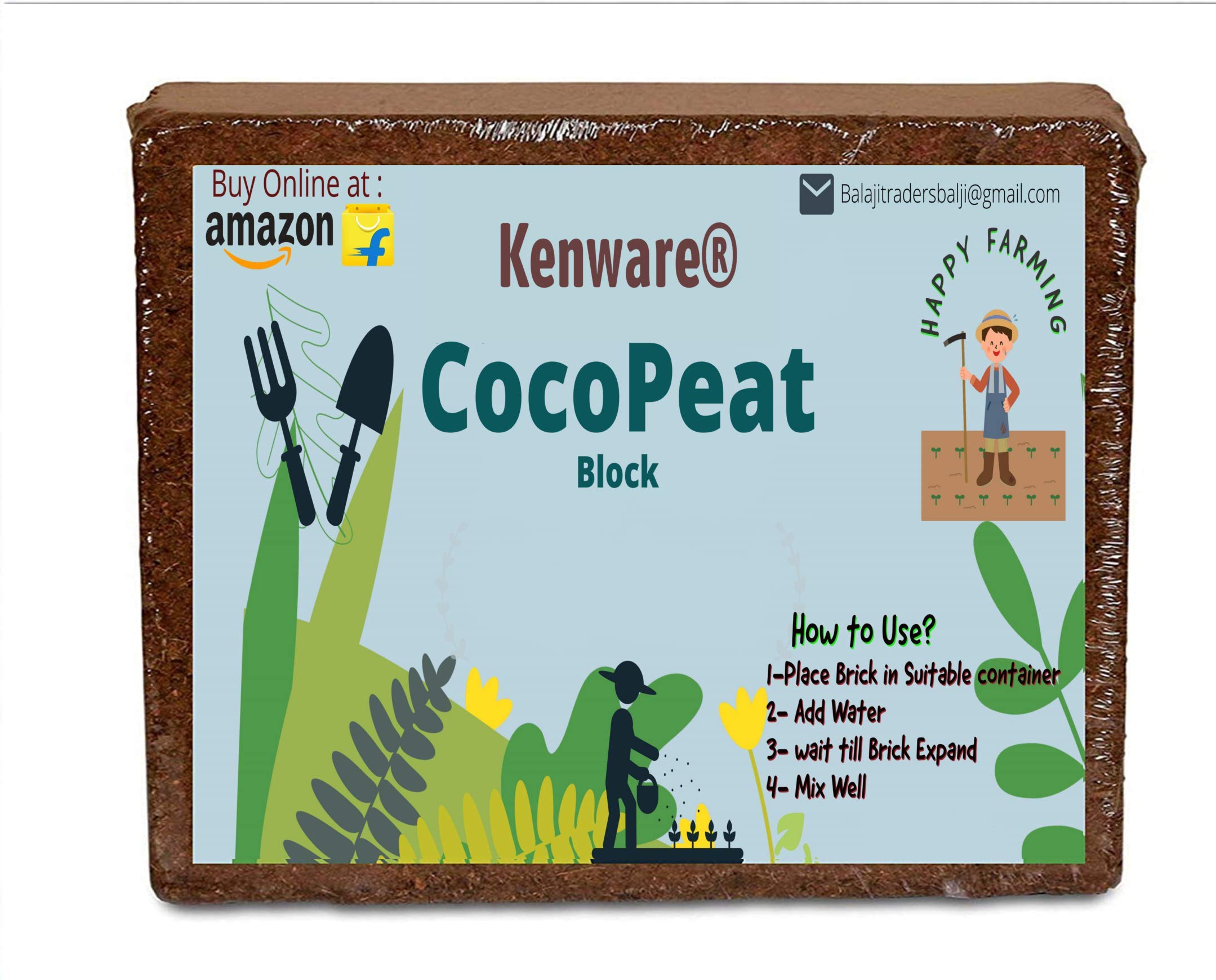 Kenware Cocopeat | Agropeat 1 kg Block Expands Upto 10 kg | Natural Coconut Fibre | Fertilizer for Plants Home Garden | Organic Manure and Compost for Pot Plants(Pack of 1) (B08P8W62D5) Amazon Price History, Amazon Price Tracker