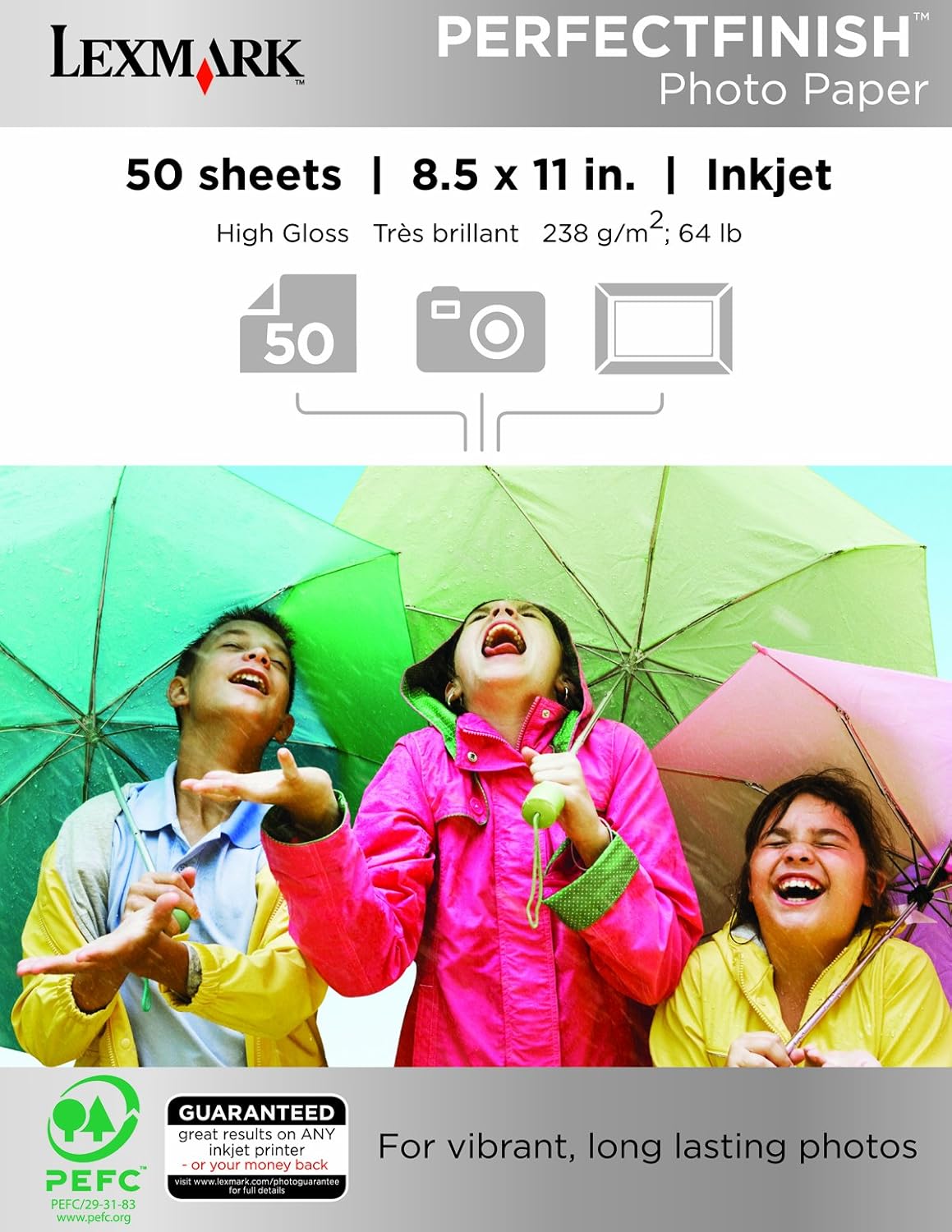 Lexmark PerfectFinish Photo Paper, 8.5 x 11 Inches, 50