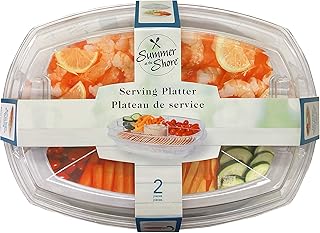 Summer at the Shore Divided Appetizer Serving Platter, Great for Picnics and Barbeques, Outdoor Hosting Party Planning Acc...