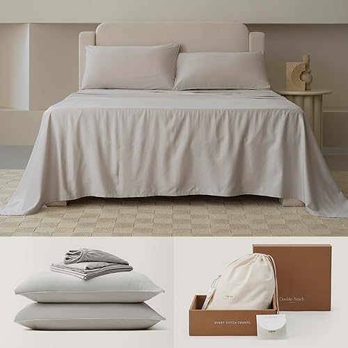 Miniatura 1 de Juego de sábanas de algodón Tencel  Ganador del premio Good Housekeeping Award, juego de sábanas tamaño Queen refrescante, juego de ropa de cama de