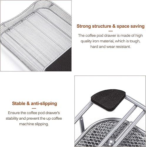 Miniatura 6 de SHANGSKY Cajón organizador de cápsulas de café, soporte para cápsulas Nespresso, línea original, capacidad de 40 cápsulas, almacenamiento compacto