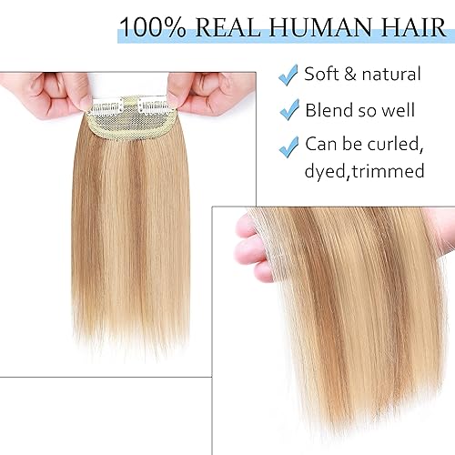 Miniatura 4 de SEGO 2 extensiones de cabello corto con clip de 4 pulgadas, 0.63 oz, 100% cabello humano para mujeres, con cabello adelgazante que añade volumen,