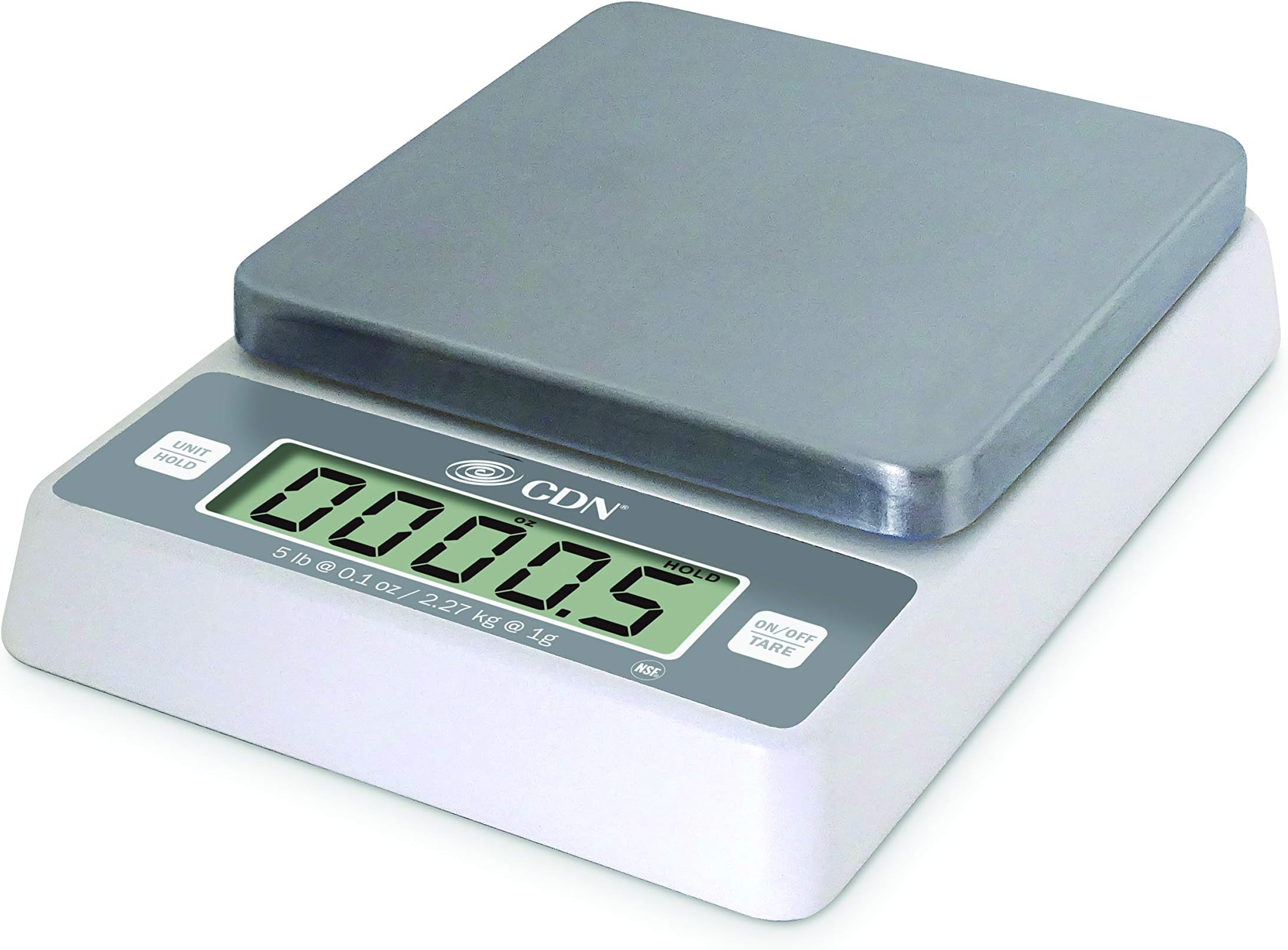 CDN SD0502 Pro Accurate Digital Portion Control Scale - 5 lb, 1.75" Height, 7.9" Width, 5.9" Length