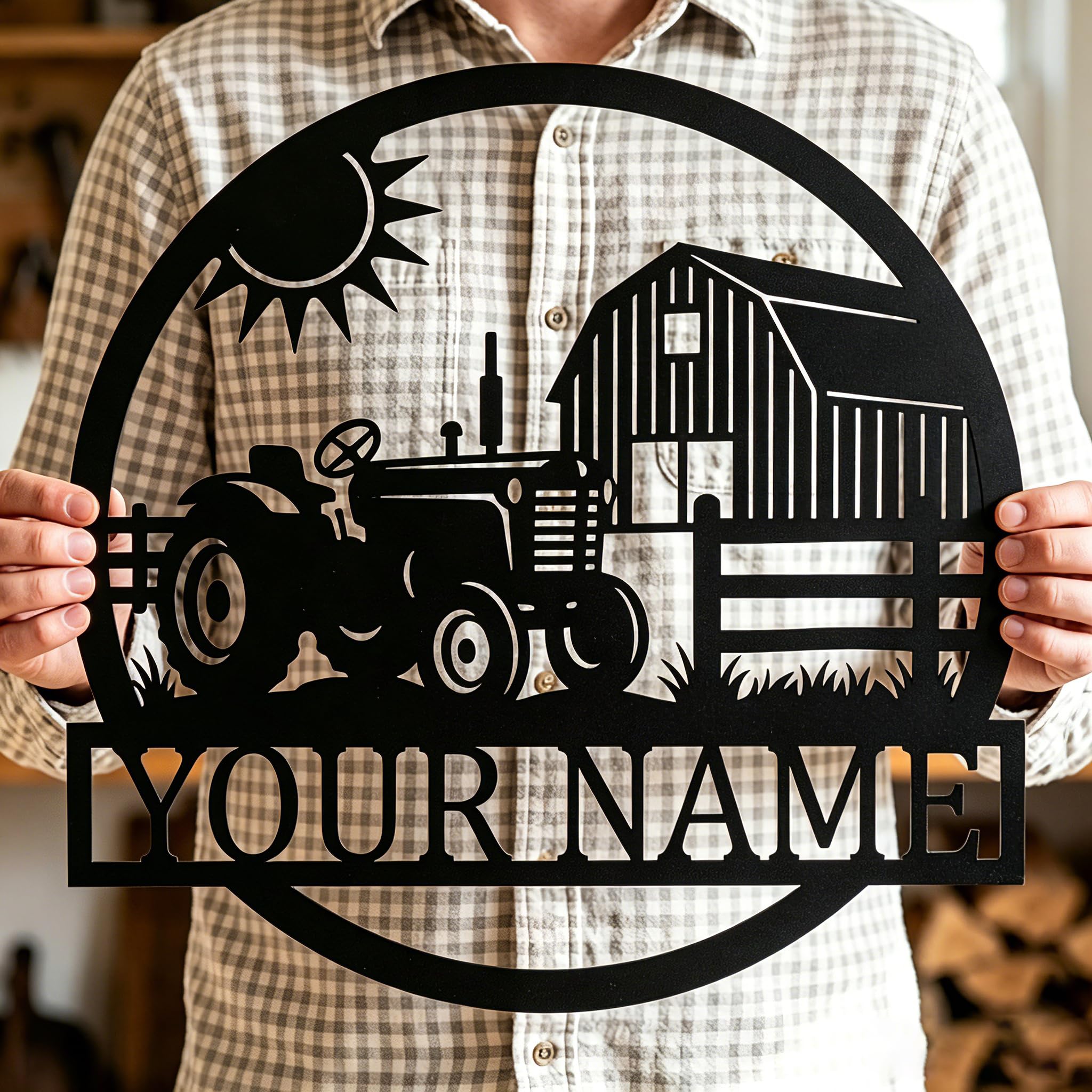 Custom Tractor Driver Metal Wall Art,Personalized Farmer Name Sign,Tractor Driver Name,Farm Farmhouse Barn Decor,Gift for farmer Tractor