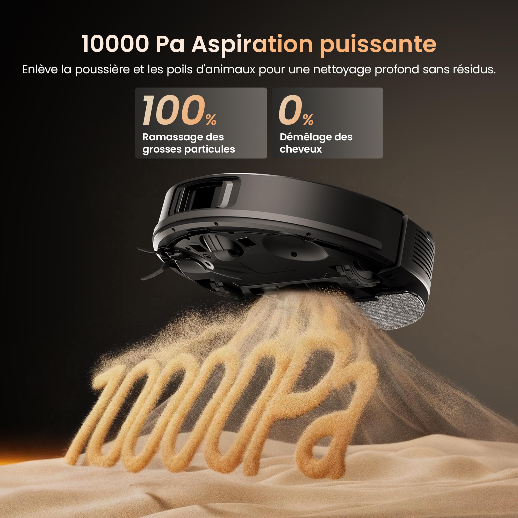 Proscenic Q20 Plus Robot Aspirateur Laveur 10000Pa avec Station Sans Sac Vidage Automatique,200Min Aspirateur Robot et Serpillière,Nav Lidar Cartographie,Évitement d'obstacles,Pour Poils Animaux Tapis