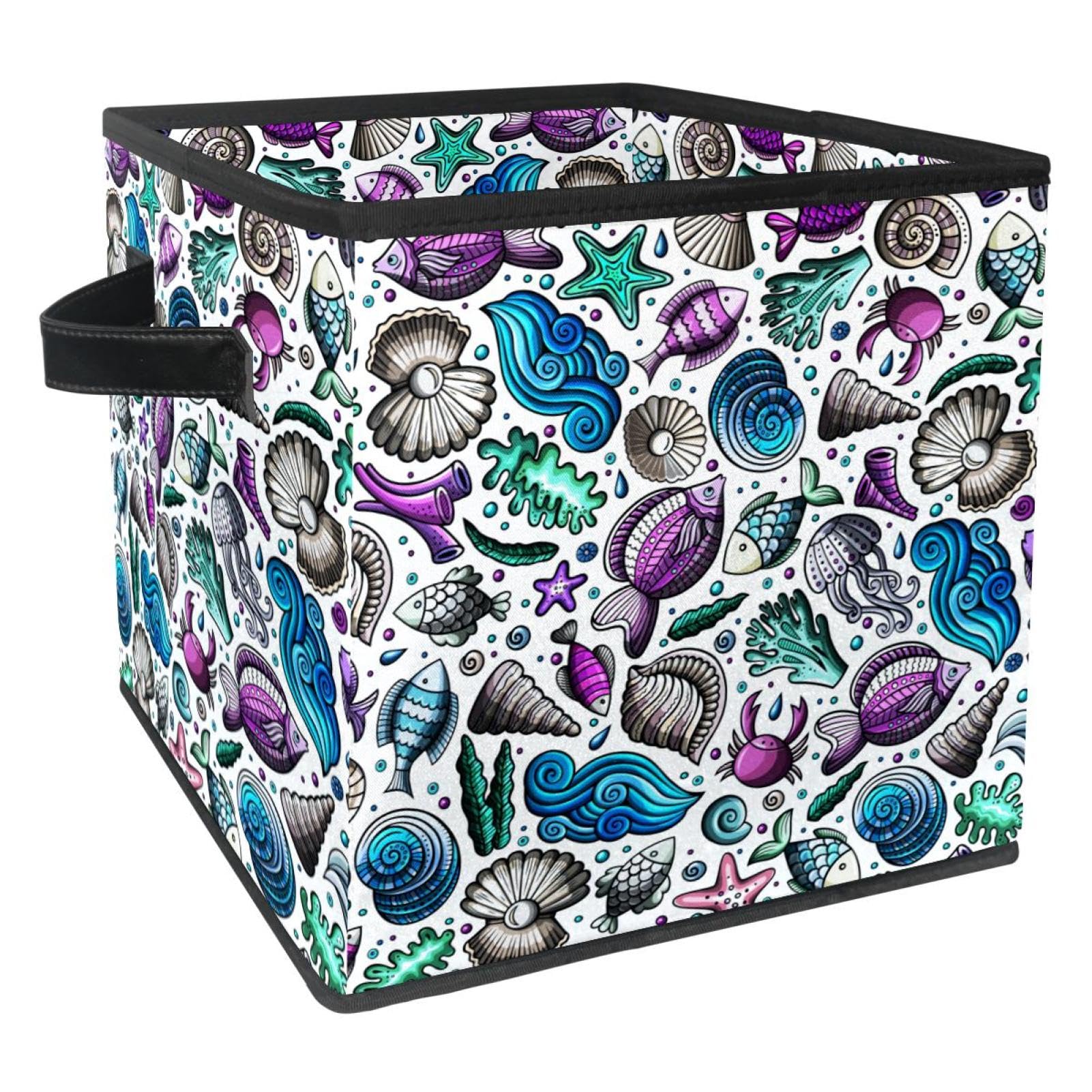 Boîte de rangement pliable en tissu pour placard et chambre d'enfant motif crabe