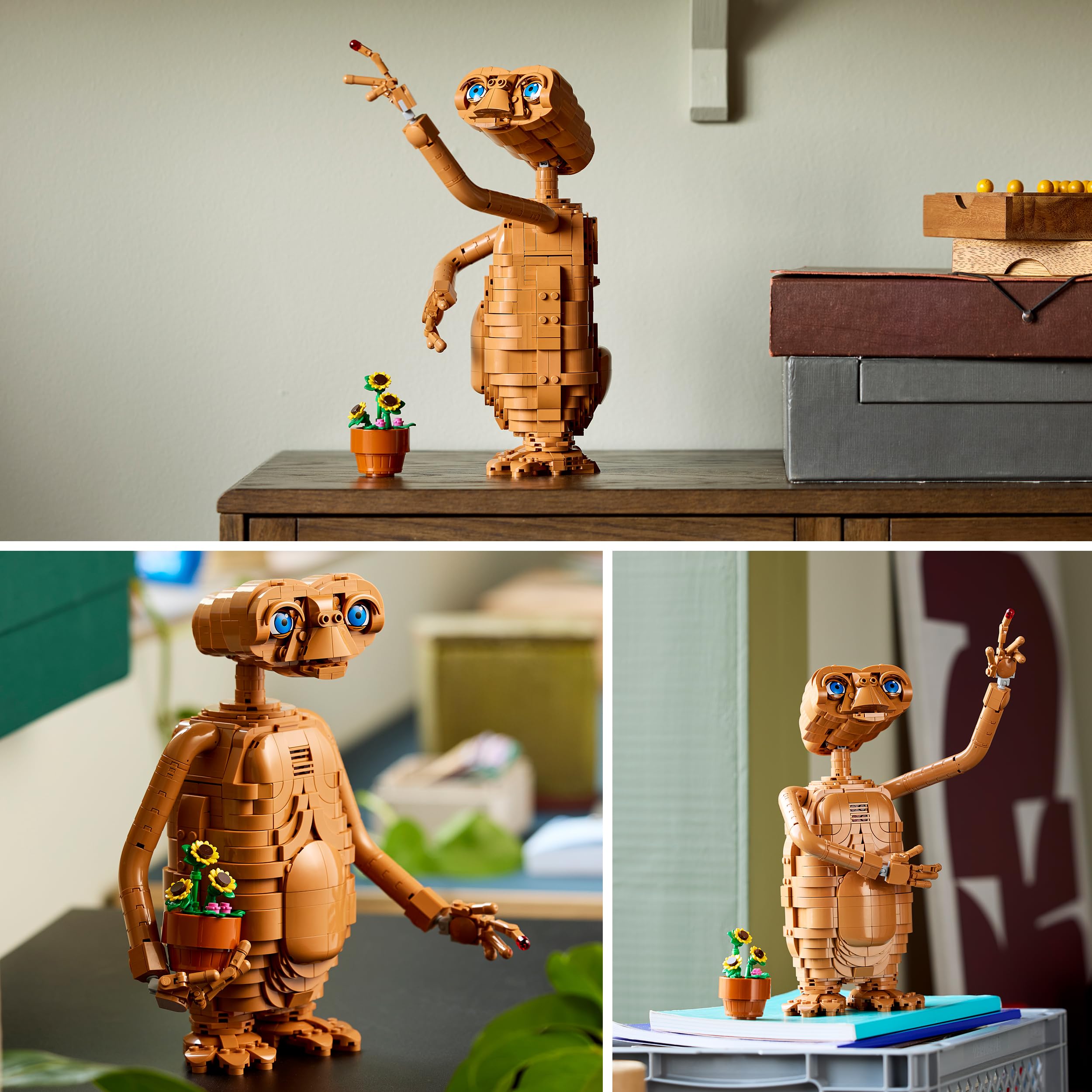 LEGO Ideas E.T. the Extra-Terrestrial - Kit di Modellismo per Adulti con Personaggio Alieno, Fiori Finti in Vaso e Mattoncino Luminoso - Regalo per gli Appassionati di Film e di Fantascienza - 21370