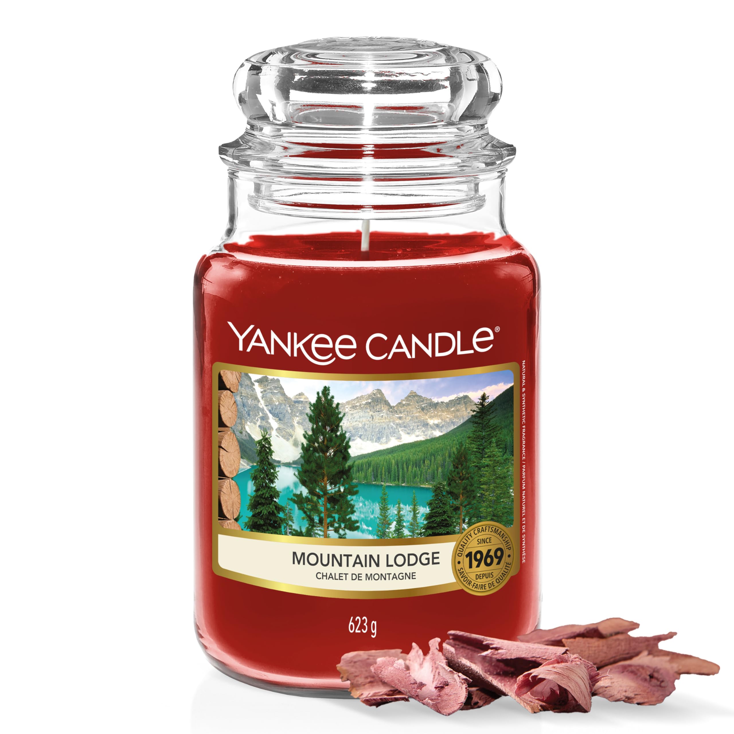 Yankee Candle Candela profumata in giara grande, Mountain Lodge, Durata Fino a 150 Ore, Regali ottimi per le donne