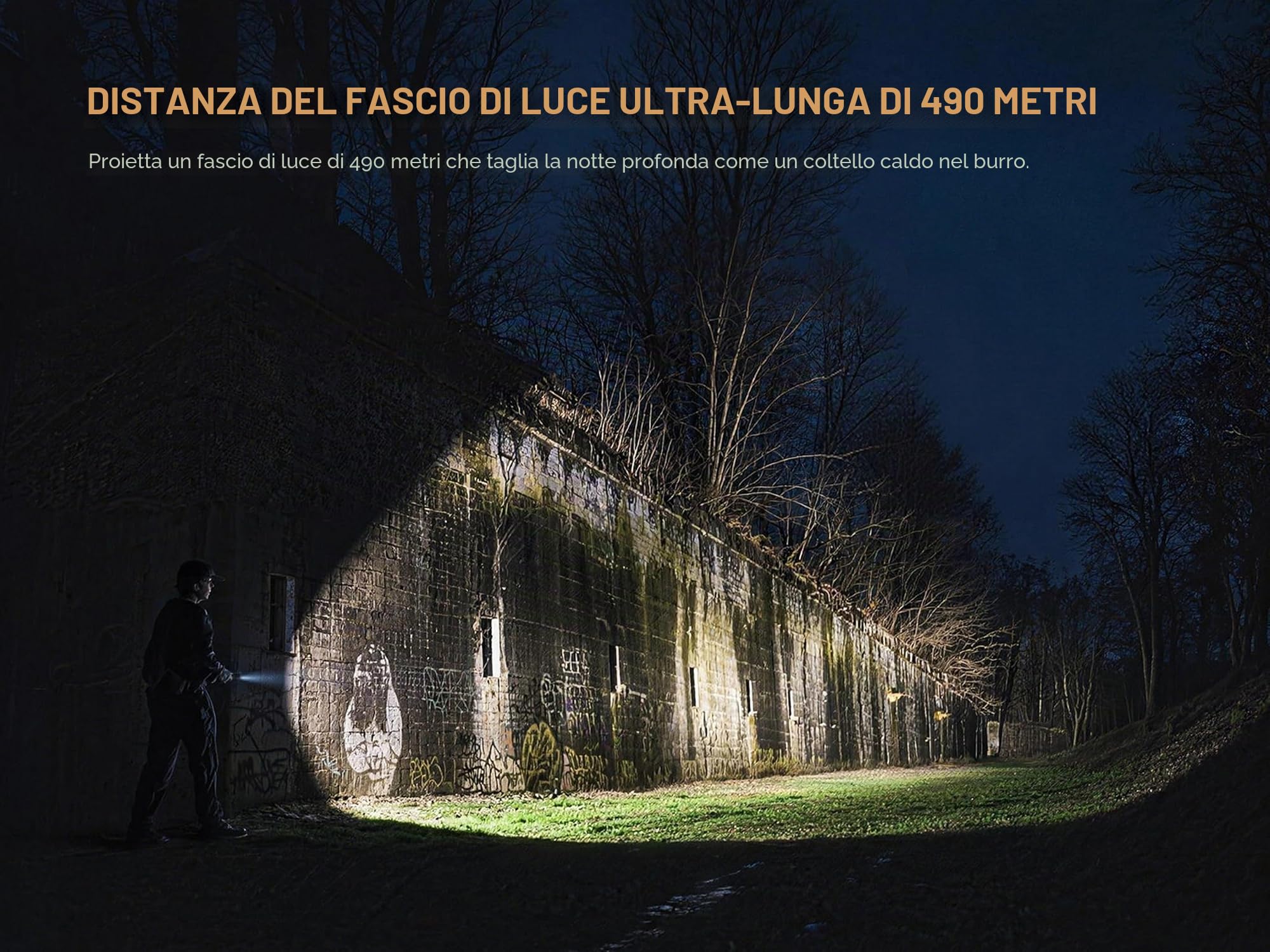 Fenix TK15R - Torcia ricaricabile di sicurezza/esterna con controllo della luce adattivo Iris-X, 3200 lumen, 490 m, 68 ore massime, controllo della luce con regolazione automatica, selettore funzione