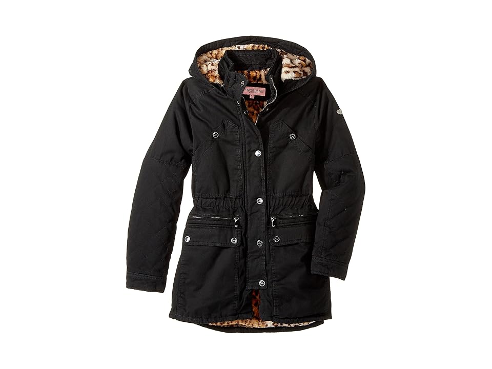 

Urban Republic Kids Cotton Twill Anorak with Faux Fur Lining (Little Kids/Big Kids) (Black) Girl's Coat