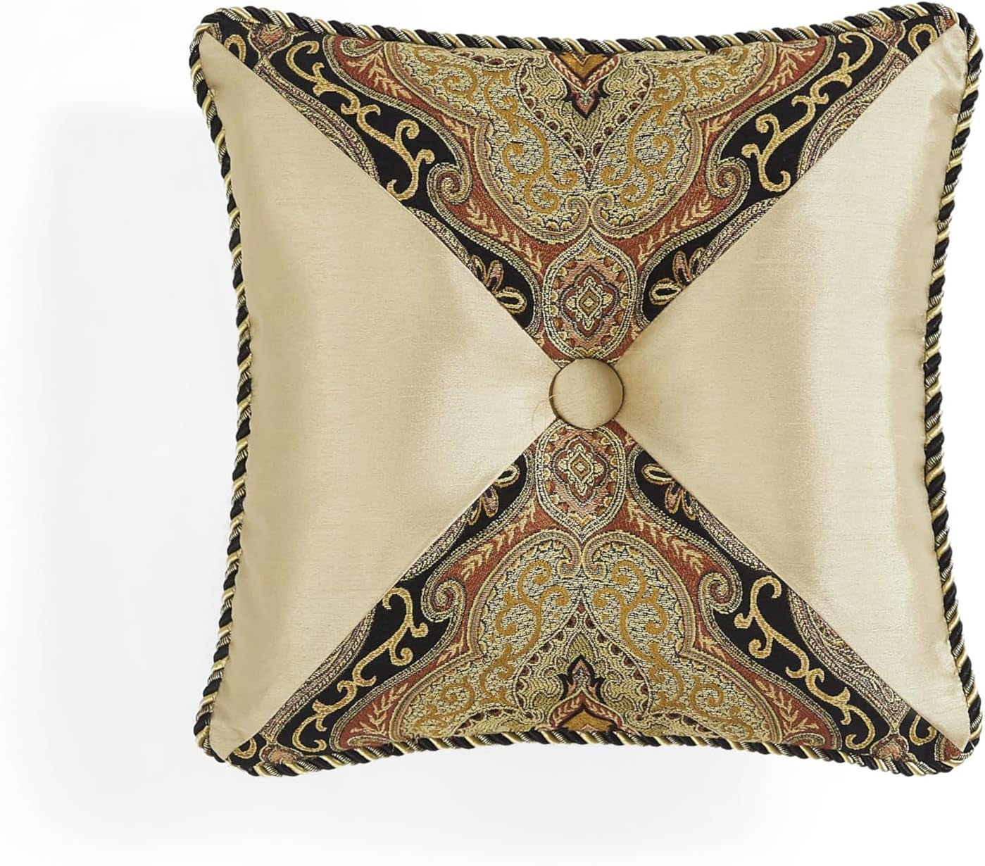 Austin Horn Classics Ravel Faux Silk Pleated Euro Sham – 26"x26" with Knife Edge, Zippered – Bronze