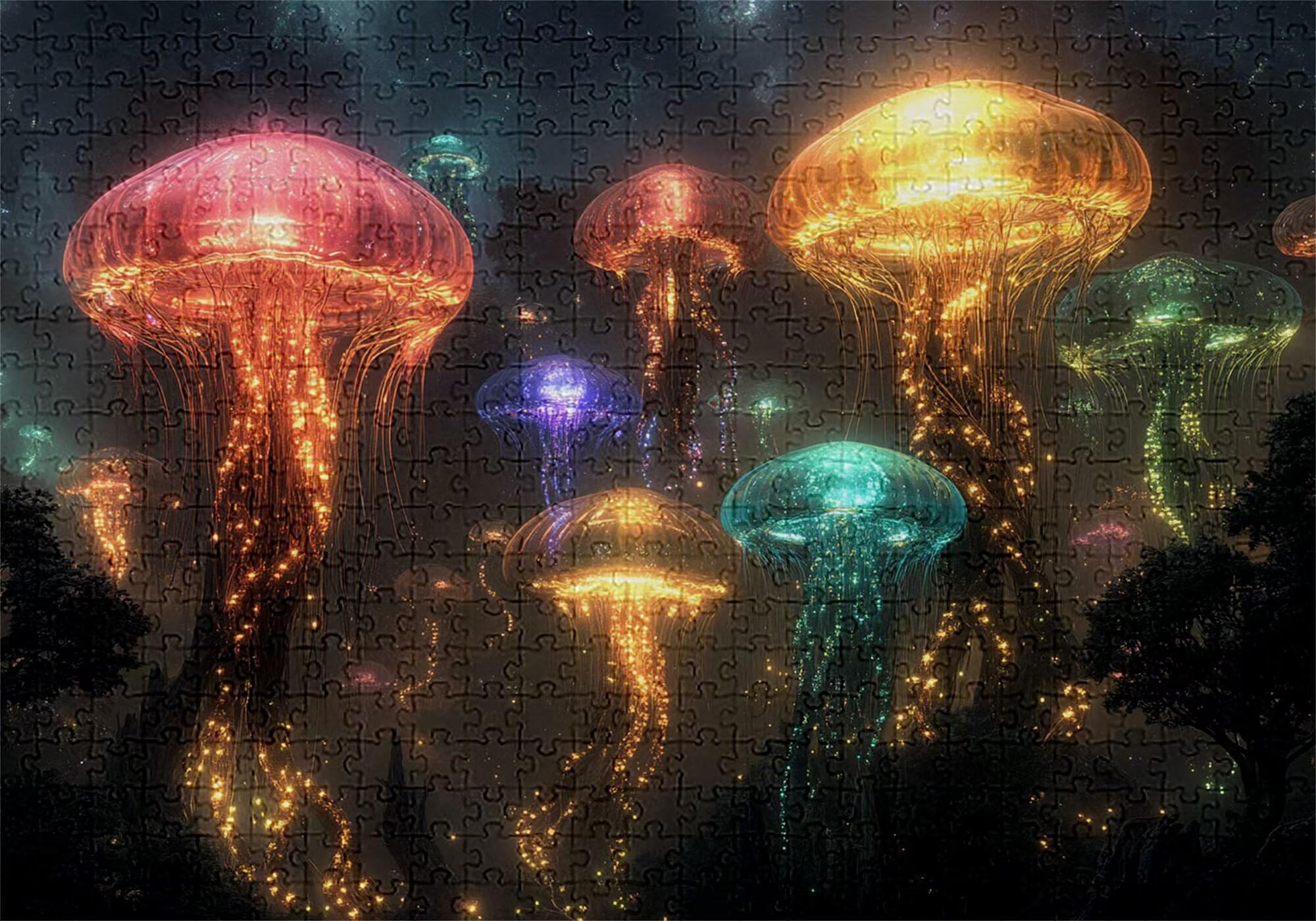 Puzzle 3000 elementów meduza puzzle dla dorosłych las 122 x 81 cm Unikalne rzemiosło klasyczne 3D drewniane układanka do rodzinnych gier aktywnych, układanka do samodzielnego wykonania nawet do