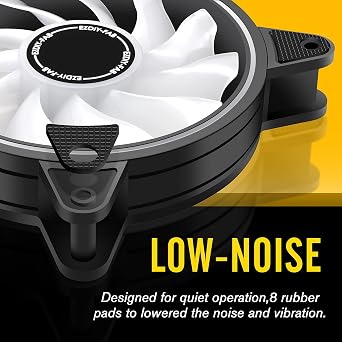 EZDIY-FAB Moonlight 120mm RGB Case Fan with Fan Hub X and Remote,Motherboard Aura SYNC,Speed Control,ARGB Fan for PC Case-3 Pack