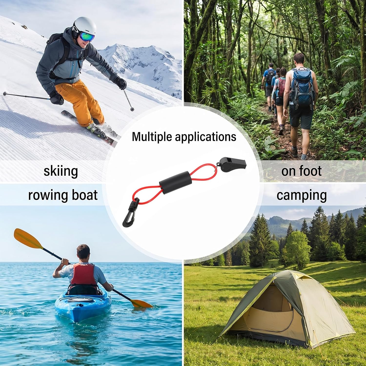 Whistle with Lanyard for Safety Boat, Whistle Floats on Water Whistles Coast Guard Approved Loud Blast Safety Whistles for Camping Hiking Hunting Fishing