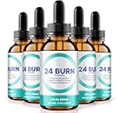 (Pack of 5 24 Burn Drops, All-Natural 24Burn Liquid Supplement, Official Nutritional Formula to Support a Healthy and Active Lifestyle, Gotas Reviews (150 Servings)
