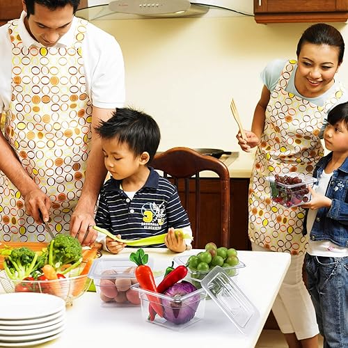 Miniatura 6 de Sieral 10 recipientes de alimentos de tamaño 16 con tapas, transparentes apilables para organización de comidas, para organización de