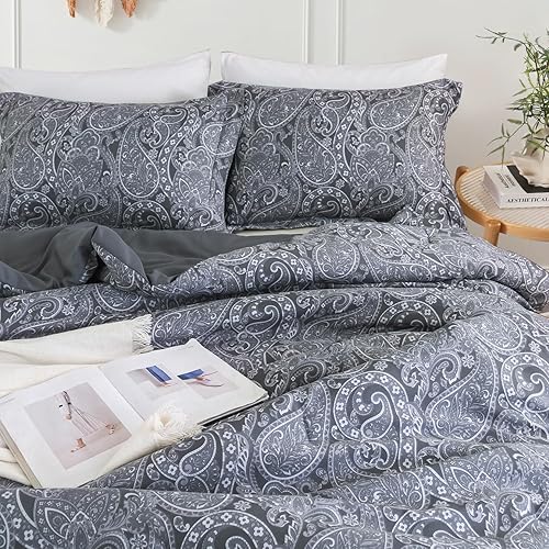 Juego de edredón tamaño Queen, edredón suave para todas las estaciones, cálido, juego de ropa de cama ligero de 3 piezas, 1 edredón y 2 fundas de