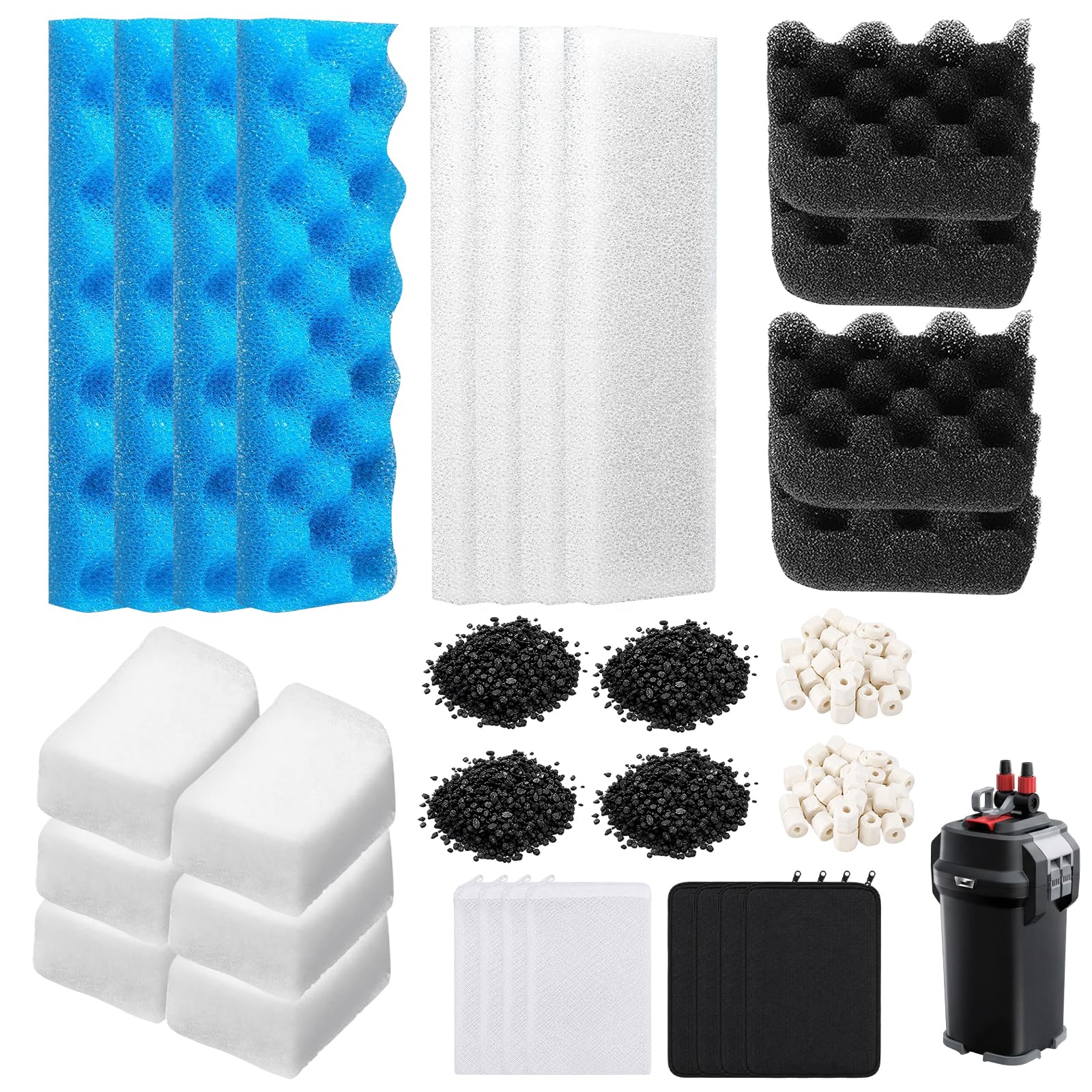 32 Pack Aquarium Filter Media Kit, Compatible with Fluval 406/407 Canister