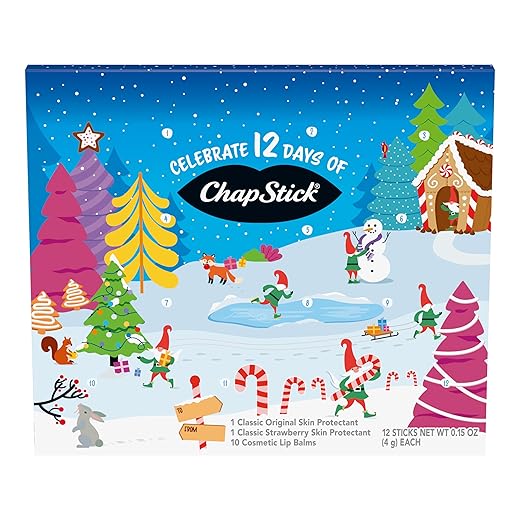 12 Days of ChapStick Holiday Advent Calendar Lip Balm Gift Set - 0.15 Oz