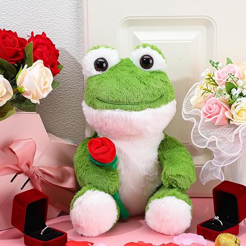 Miniatura 2 de Oso de peluche para el día de San Valentín con rosa, divertido y lindo, regalo de peluche para niños, novia, día de la madre, cumpleaños, 11.8