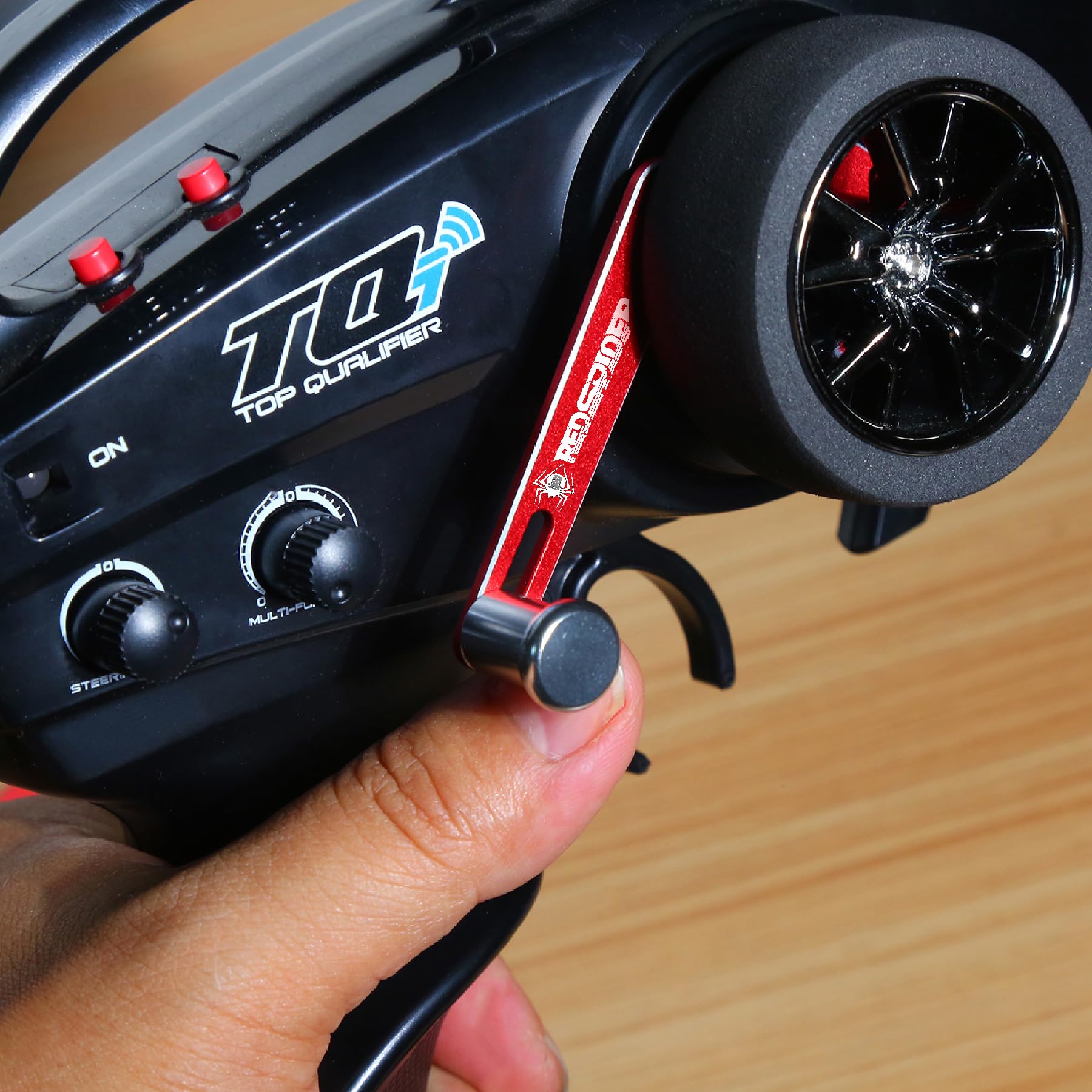 RC Transmitter Steering Wheel – CNC Aluminum Alloy One-Hand Control Kit For Remote Control Crawler Cars 8 thumbnail image