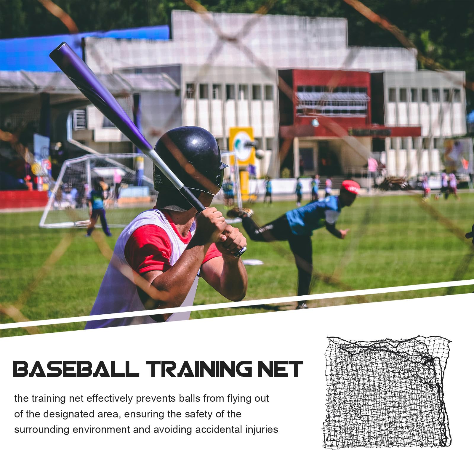 HANABASS Red de Béisbol Plegable de PE, Negra, Rebote y Uso Multifuncional para Entrenamiento de Bateo y Práctica de Béisbol