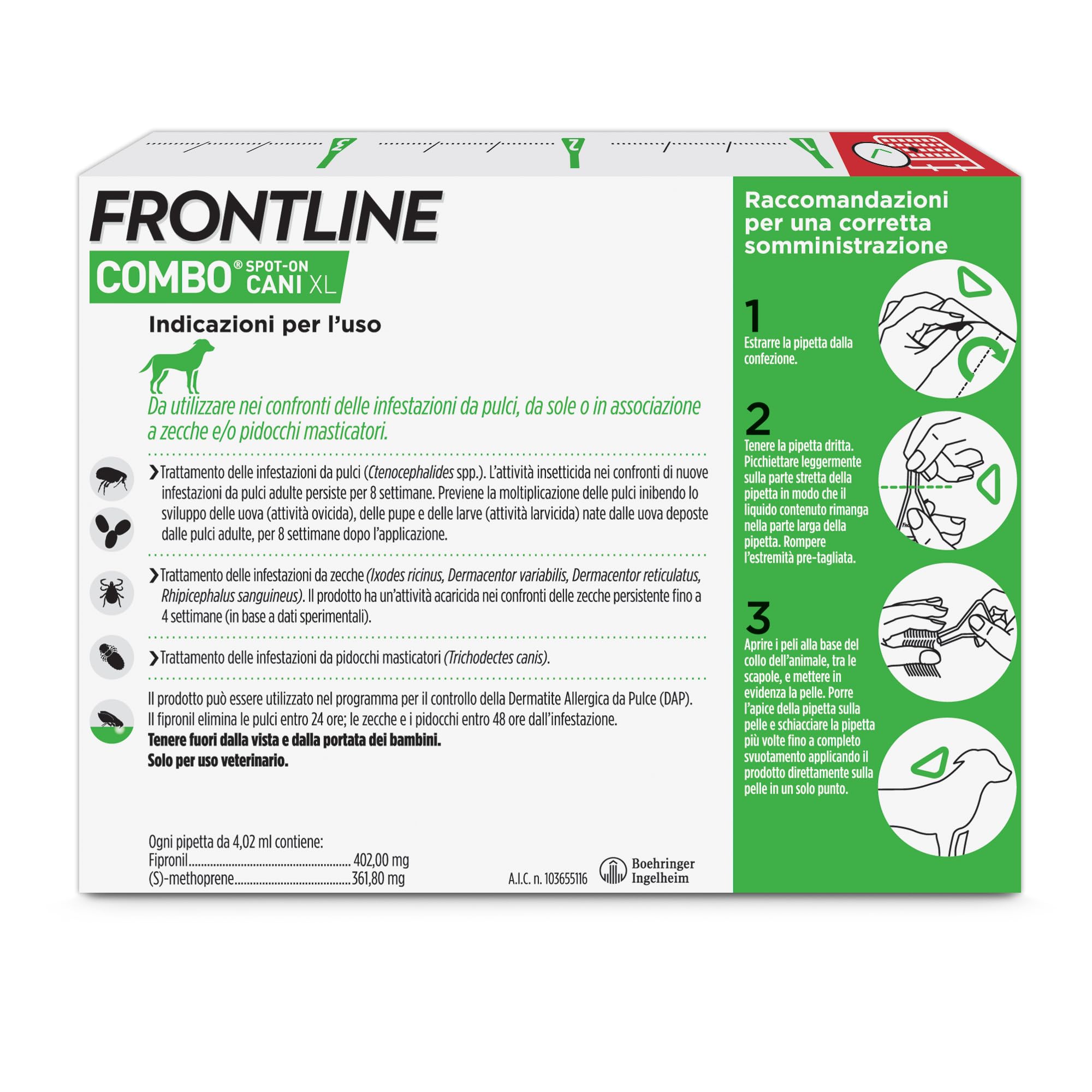 FRONTLINE COMBO CHIEN 40 60 KG ANTI-PUCES ET TIQUES