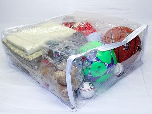 Miniatura 4 de Oreh Homewares Bolsas de almacenamiento cuadradas de vinilo con cremallera (transparente) para suéteres, mantas, consoladores, juegos de cama y