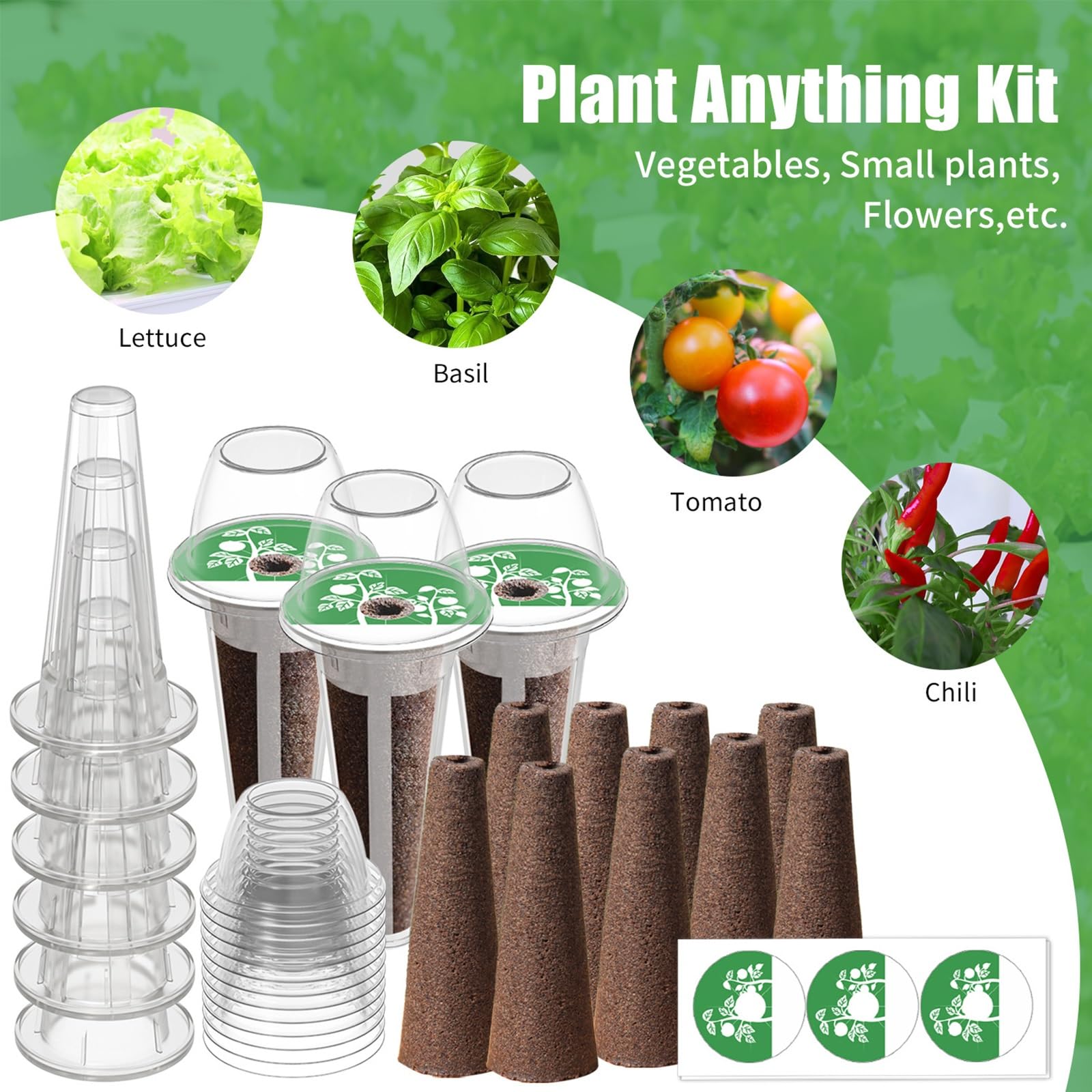 Hydroponie Kit Complet D'intérieur avec éclairage LED, Tour Hydroponique, Kit de Germination 10 Capsules, Hauteur Réglable, Kit de Tour Hydroponique Verticale D'intérieur, Noir