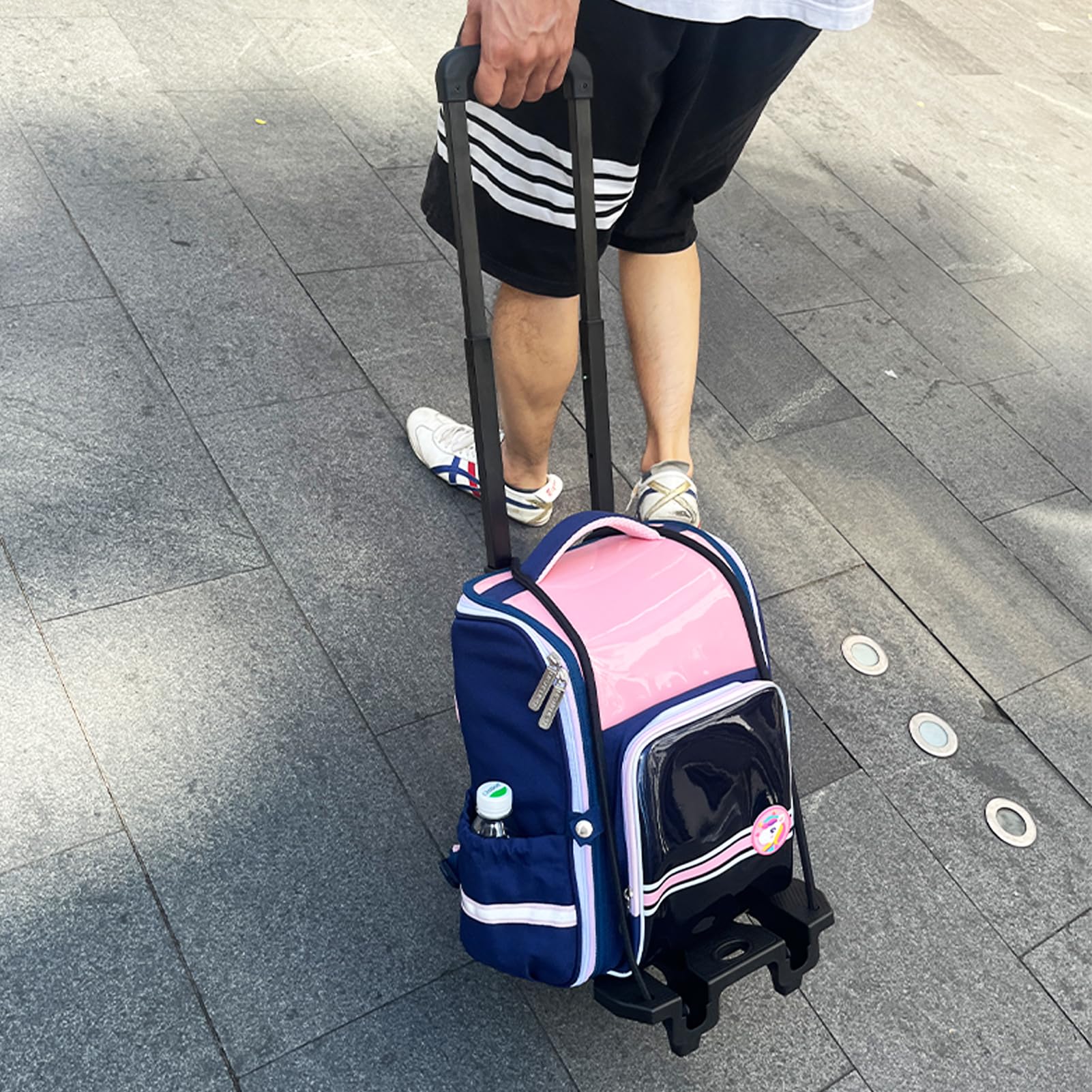 Carro de mano plegable, carrito de mochila, carrito de equipaje resistente con 2 cuerdas elásticas para equipaje, mochila, viajes, mudanza, compras, uso en la oficina