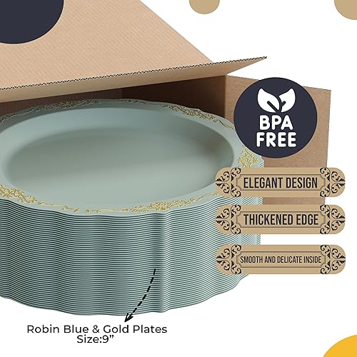 Miniatura 9 de SIZENAME - Platos de plástico desechables, diseño victoriano de calidad premium, color crema, para fiestas y bodas, 60 unidades