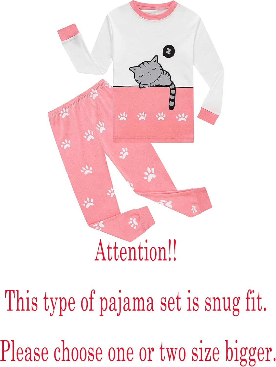 KikizYe Girls Pajamas Set Kids Long Sleeve PJs Cotton Jammies - Image 3