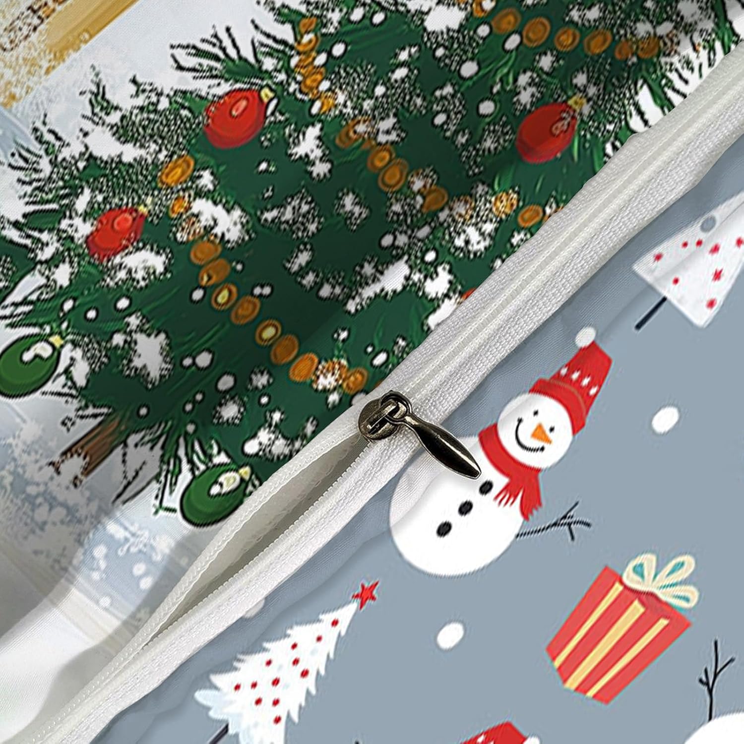 Oil painting texture cartoon Santa Claus Bedding Sets Colorful Comforter Cover ,3D Christmas themeDuvet Cover ,Kids Boys Bricks Quilt Cover Room Decor for Teen Girls,Red Yellow Green Blue Grey