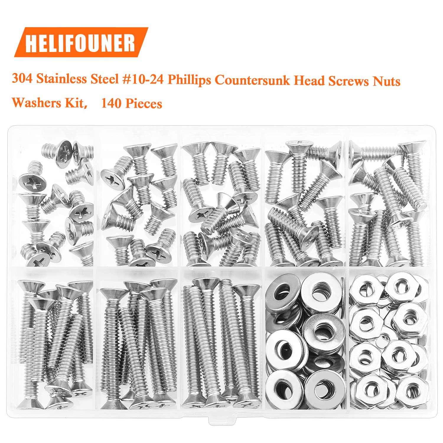 Stainless Steel Machine Screws & Nuts Kit -5