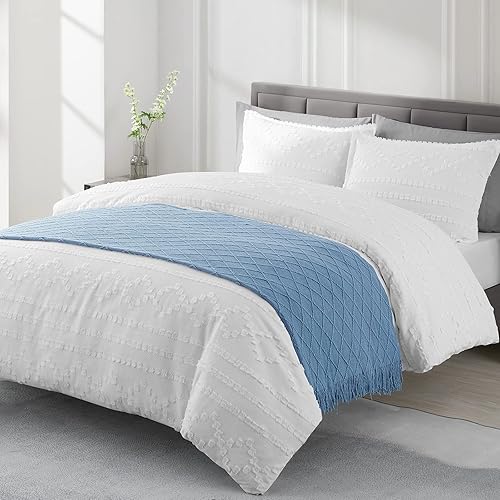 BOURINA Throw Blanket Textured Solid Soft Sofa Throw Couch Knitted Decorative Blanket,50"x90" Blue