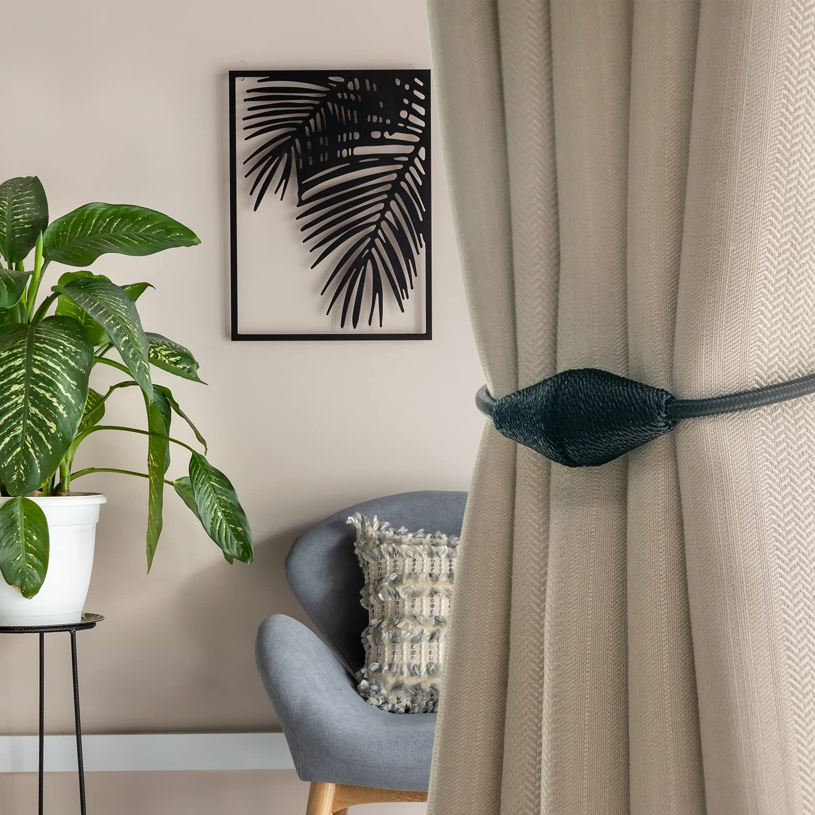 Fermatende Magnetici A Stella E Luna - 2 Pezzi Con Corda, Per Tende Senza Forare - Foto 3