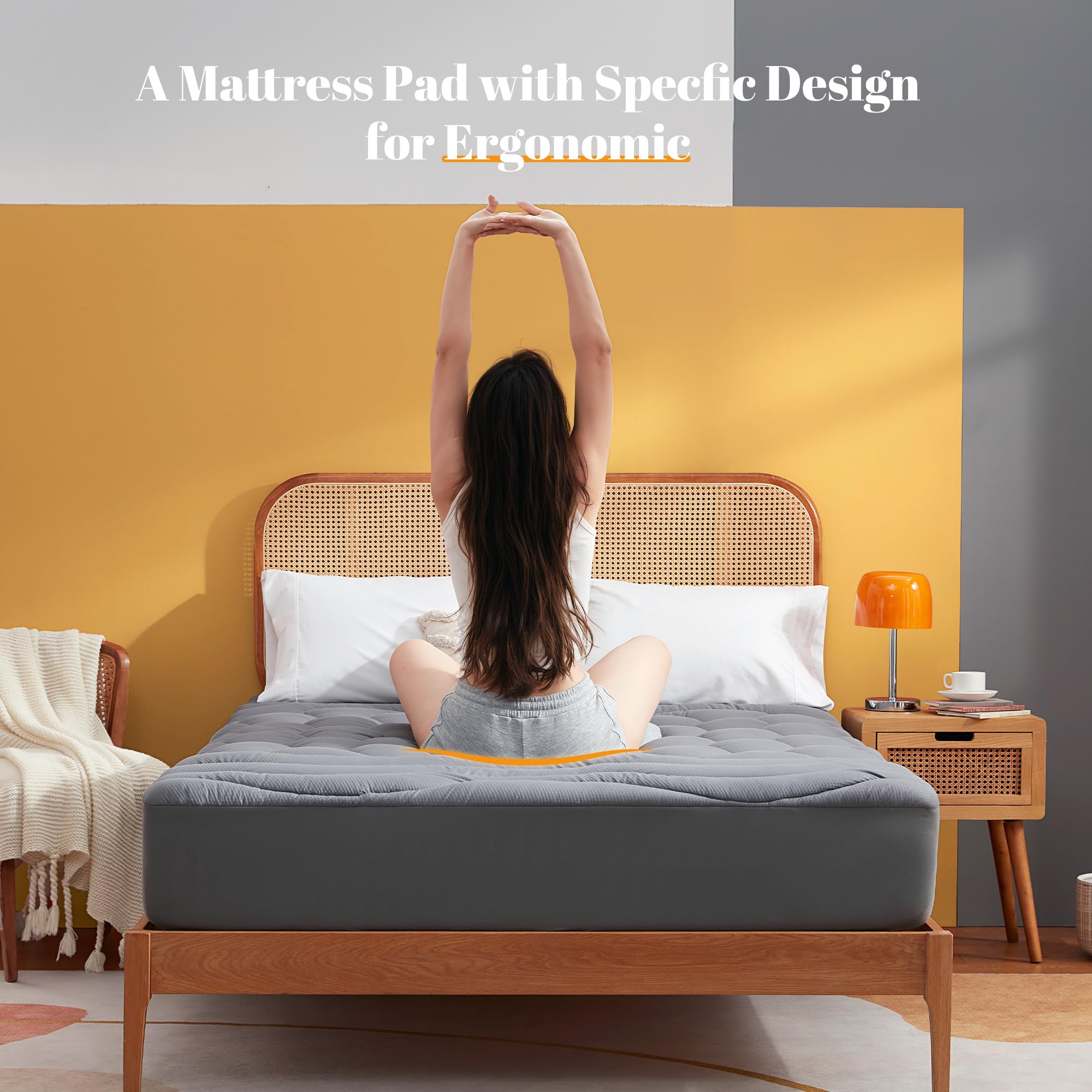 Sonive Coprimaterasso da 90 x 200 cm, protezione per materassi trapuntata, con angoli profondi da 38 cm, traspirante, copriletto, di colore grigio