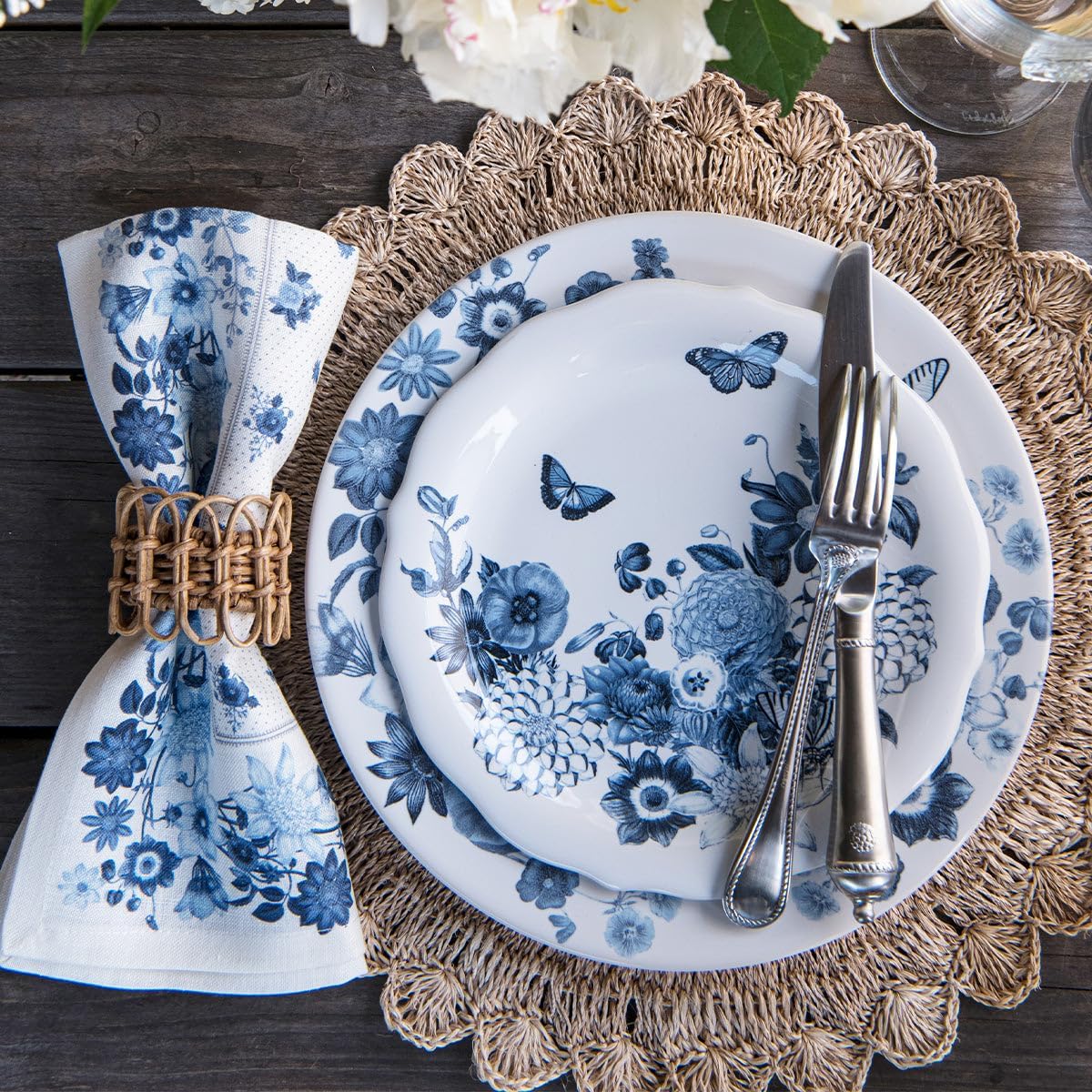 Juliska Field of Flowers Dinner Plate - Chambray
