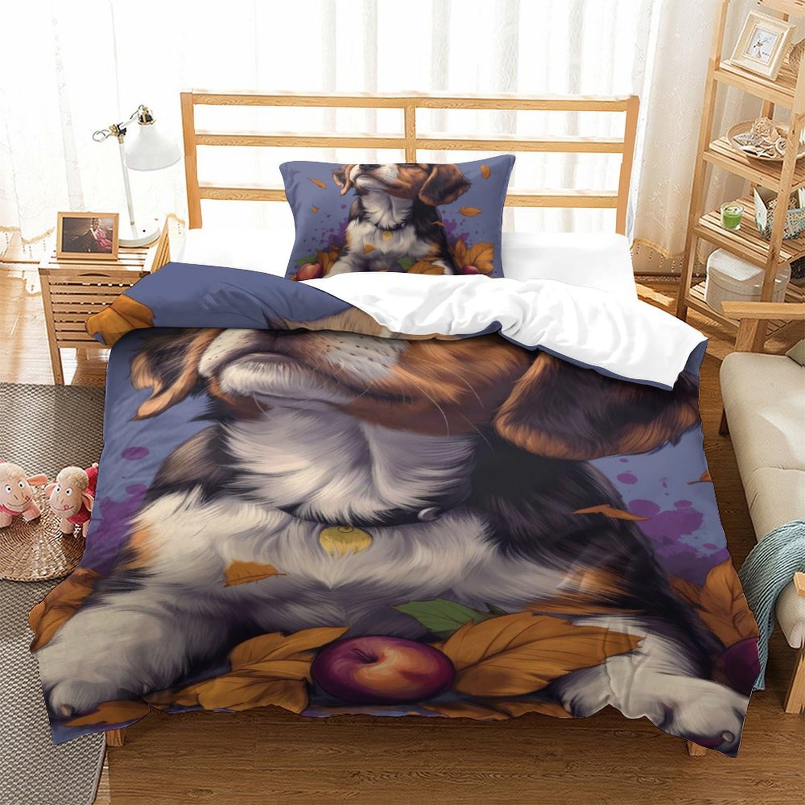 Housse de couette chien de chasse 3D pour la chambre des enfants