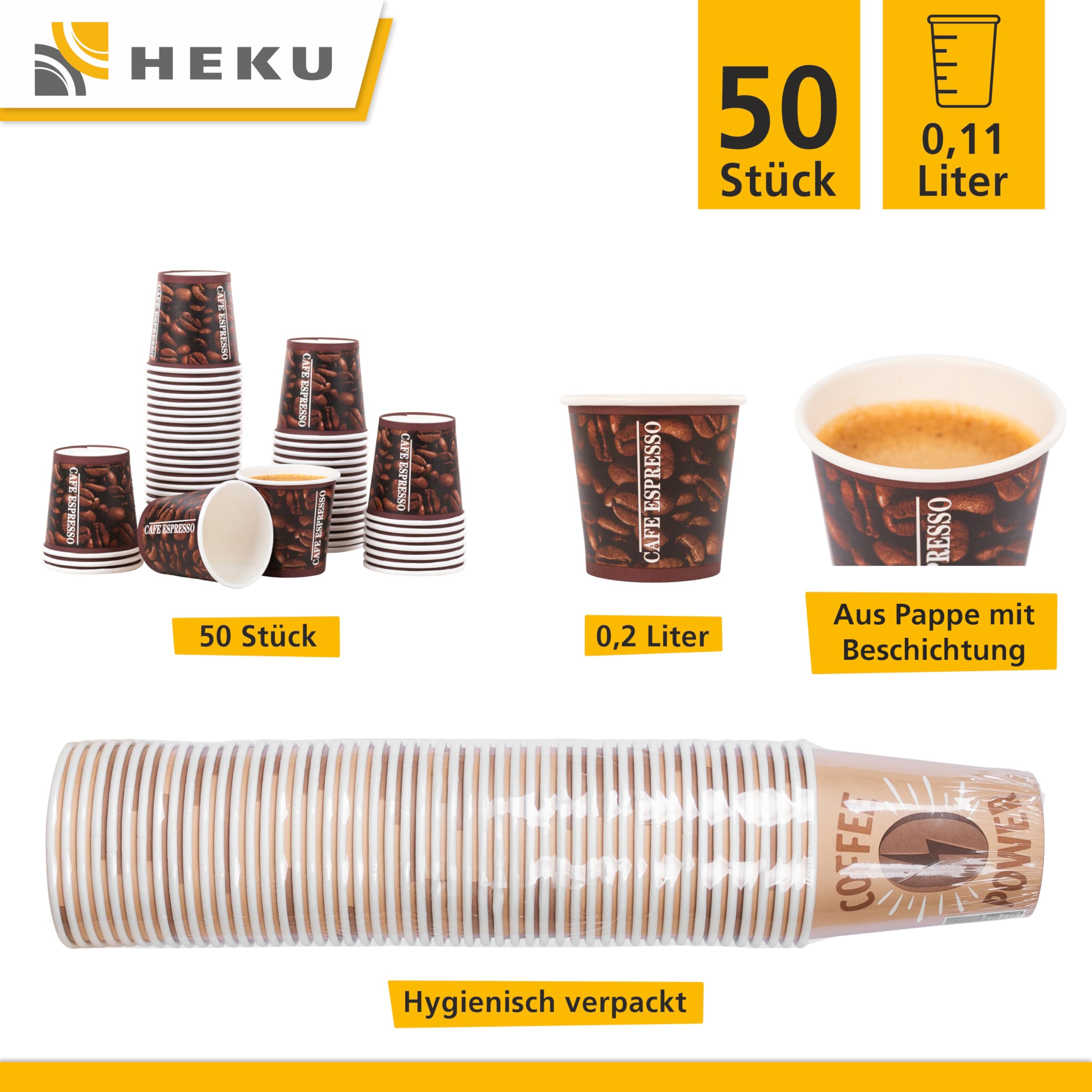 HEKU 30471 kubek papierowy Espresso-to-go, karton
