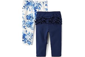 Baby Girls' and Newborn Ruffle Pull-on Pants