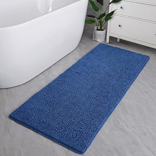 Miniatura 6 de LOCHAS Alfombra de baño de lujo, tapete de baño peludo 60 x 152 cm, alfombras de baño lavables antideslizantes para la ducha, alfombras suaves de