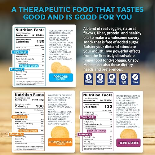 Miniatura 2 de Savorease Crispy Melts - Paquete variado de alimentos crujientes sin gluten y no lácteos solubles para dietas suaves hechos de ingredientes a base