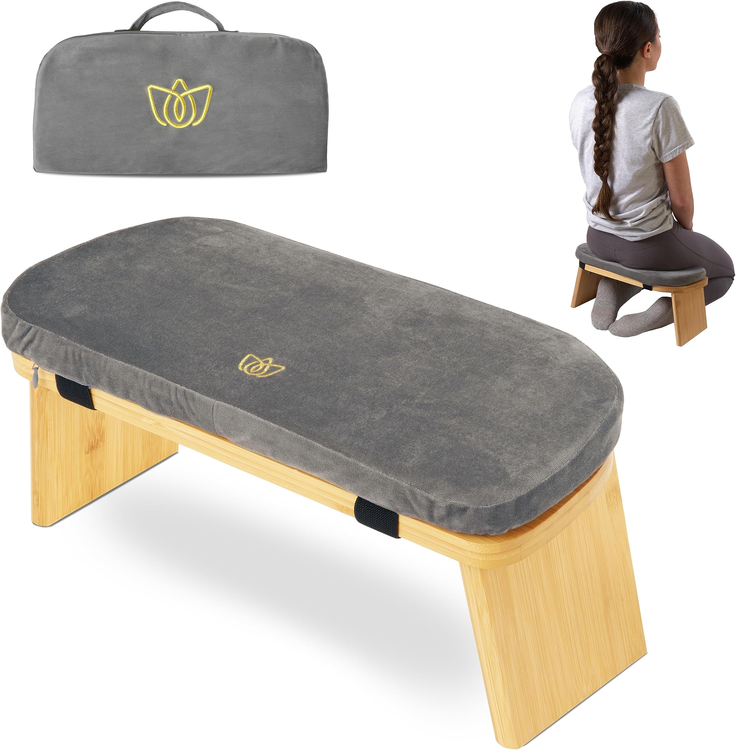 Florensi Meditation Bench - Bamboo, Foldable & Ergonomic Meditation