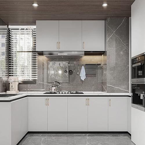 Miniatura 47 de Asidrama Paquete de 6 manijas de gabinete de cocina de latón cepillado de 12.6 pulgadas (12.598 in), tiradores de gabinete, accesorios de gabinete