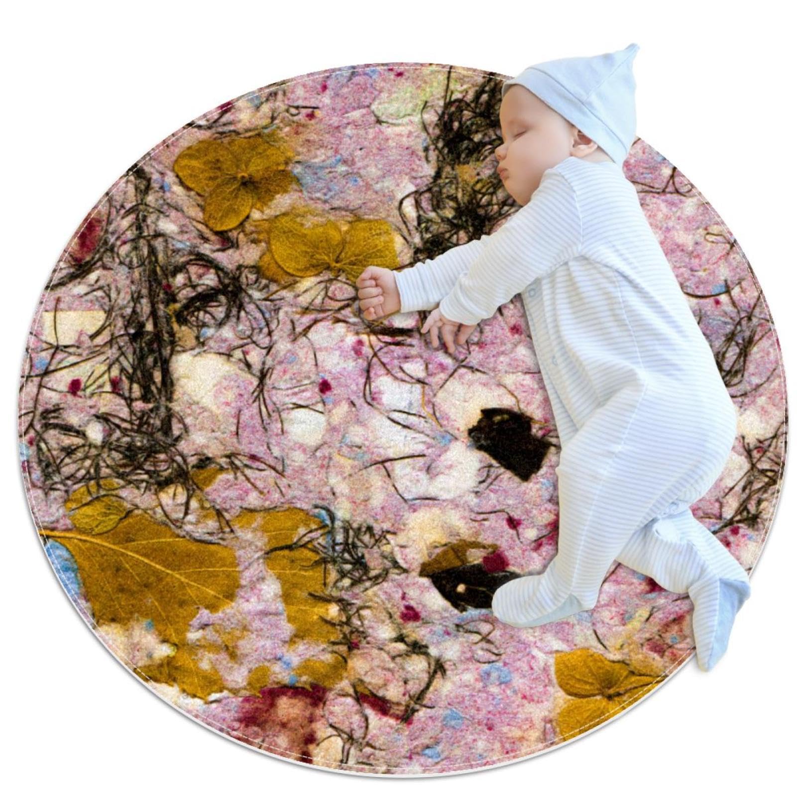 Tapis de salle de bain anti-glisse rond pour chambre et canapé