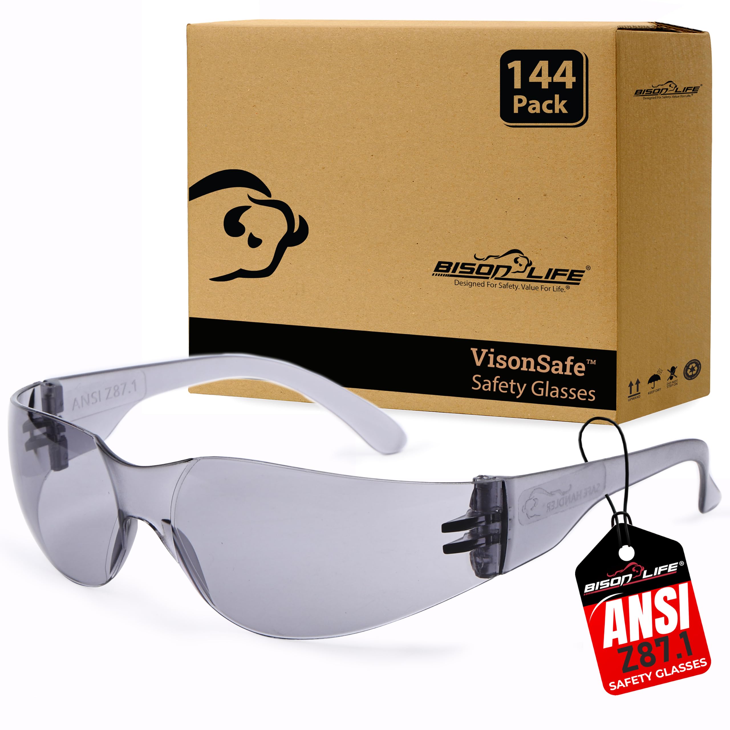 BISON LIFE Clear Safety Glasses for Men & Women, ANSI Z87.1 Certified,12Pk — Amazon image 17